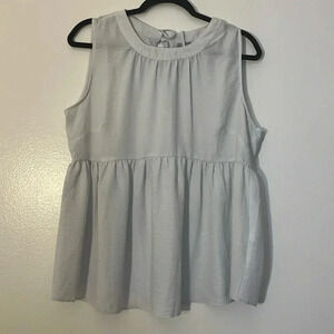 ASOS| Babydoll sleeveless shirt ruffled hem women’s size 8 ice blue/gray